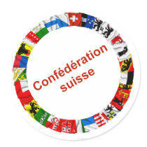 The Flags of the Cantons of Switzerland, French Sticker