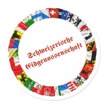 The Flags of the Cantons of Switzerland, German Stickers