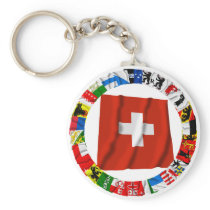 The Flags of the Cantons of Switzerland Key Chains