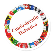 The Flags of the Cantons of Switzerland, Latin Round Stickers