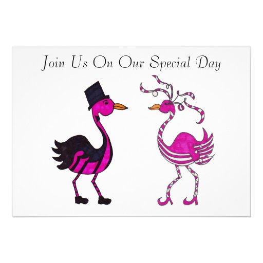 The Flamingos Join Us Invitation