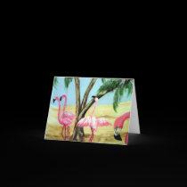 "The Florida Flamingos" Horizonal Greeting Card cards