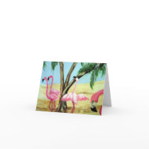 "The Florida Flamingos" Horizonal Greeting Card