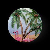 "The Florida Flamingos" Round Button buttons