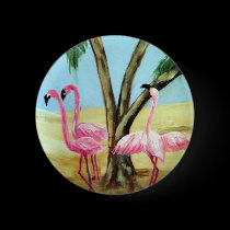 "The Florida Flamingos" Round Button buttons