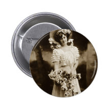 The Flower Girl Pinback Button