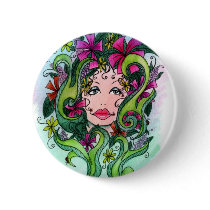 The Flower Maiden buttons