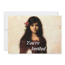 The Flower Seller by Alexei A Harlamoff Personalized Invitations