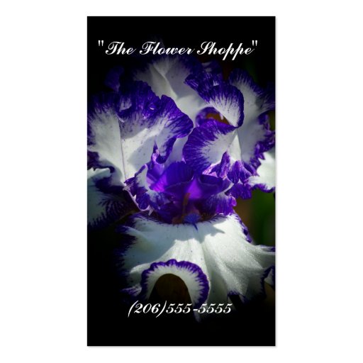 "The Flower Shoppe" business card (front side)