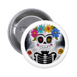 The Flowery Skull Pinback Buttons