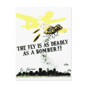 THE FLY IS AS DEADLY AS A BOMBER ! postcards by MyOtherPlanet THE FLY IS AS DEADLY AS A BOMBER ! postcards