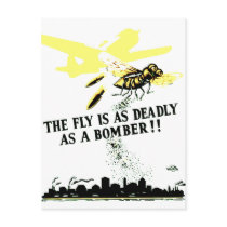 THE FLY IS AS DEADLY AS A BOMBER ! postcards by MyOtherPlanet THE FLY IS AS DEADLY AS A BOMBER ! postcards