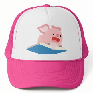 The Flying Book and Cartoon Pig Hat hat