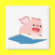 The Flying Pig Cartoon-Buch-und Magnet