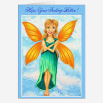 The Flying Feel Better Fairy Feels Better! Greeting Cards