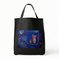 The Forest At Night  - Owl Art Tote Bag bags