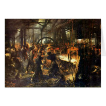 The Foundry - Adolph Von Menzel Greeting Card