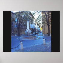 The fountain of the three dolphins poster