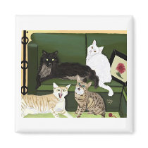 The Four Little Mountain Lions magnet by KKeleyArt The Four Little Mountain Lions magnet