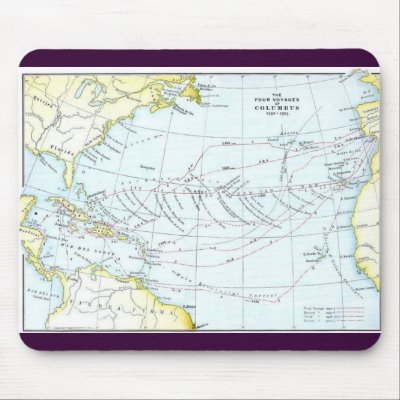 The_Four_Voyages_of_Columbus_1492-1503 Mouse Pads by cooldudeproducts