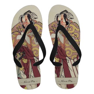 The Fourth Ichikawa Danjuro as Arakawataro Makezu Flip Flops