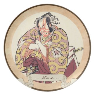 The Fourth Ichikawa Danjuro as Arakawataro Makezu Dinner Plates