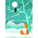The fox and the crow - greeting card card