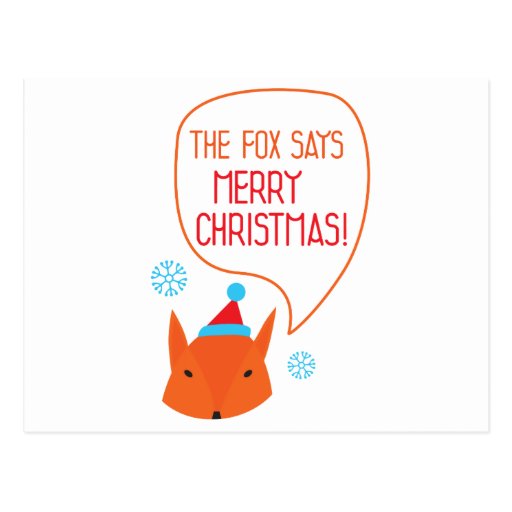 The Fox says Merry Christmas! Postcard | Zazzle