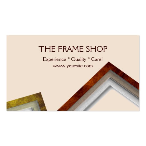 The Frame Shop Business Card Template (back side)