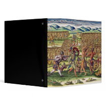 The French Help the Indians in Battle 3 Ring Binders