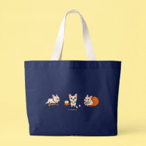 The Frenchie Dark Tote bags