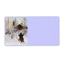 The Front Yard and Wash House in the Snow Personalized Shipping Labels