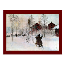 The Front Yard and Wash House in the Snow Post Card