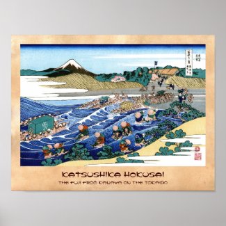The Fuji from Kanaya on the Tokaido Hokusai Poster