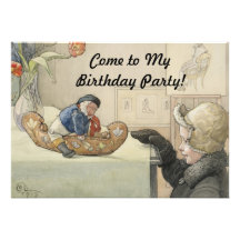 The Funny Fellow (Child Looking at Toys) Custom Invitations