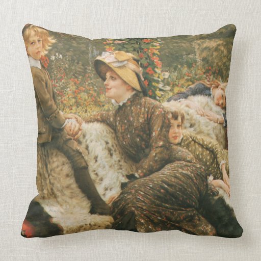 The Garden Bench James Tissot Fine Art Throw Pillow Zazzle