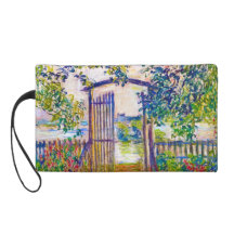 The Garden Gate at Vetheuil Claude Monet Wristlet Clutches