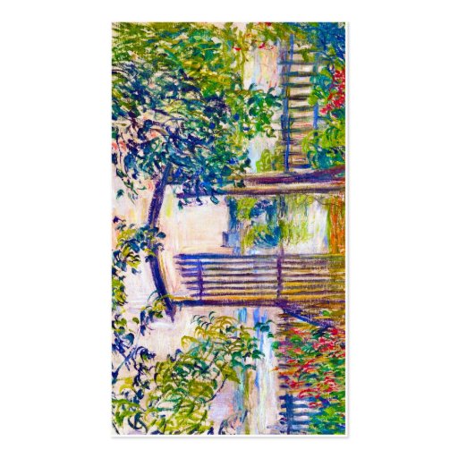 The Garden Gate at Vetheuil Claude Monet Business Cards (back side)