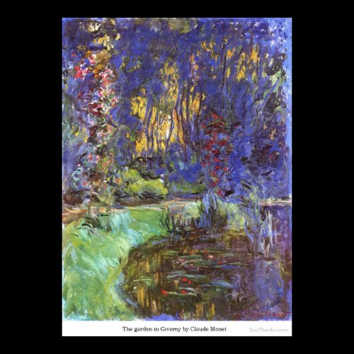 The garden in Giverny by Claude Monet Print
