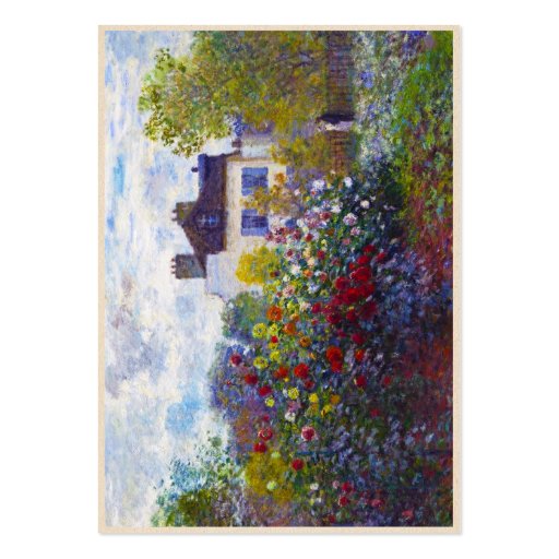 The Garden of Monet at Argenteuil Claude Monet Business Card Templates (back side)