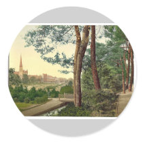 The Gardens II, Bournemouth, England vintage Photo Round Sticker