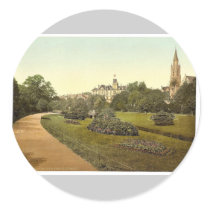 The Gardens III, Bournemouth, England vintage Phot Round Sticker
