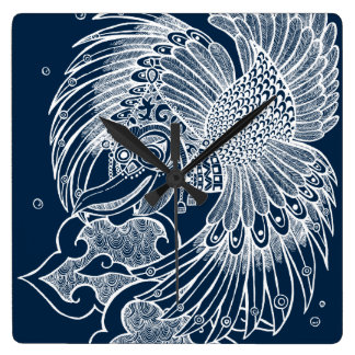 The Garuda Illustration Square Wall Clock The Garuda Illustration Printed on Square Wall Clock by Haidi Shabrina
