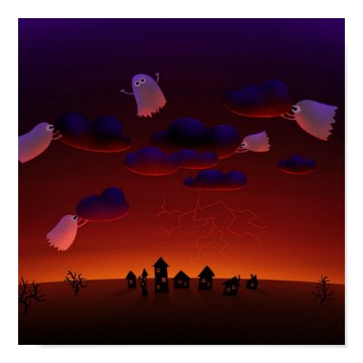 The Gathering Storm (Halloween Night) Print by vladstudio