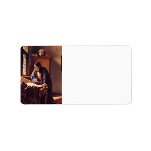 The Geographer by Johannes Vermeer Address Label