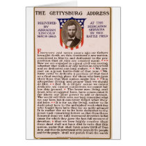 The Gettysburg Address by Abraham Lincoln 1863 Greeting Cards