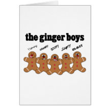 "The Ginger Boys" Gingerbread Man Boy Band Greeting Cards