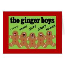 "The Ginger Boys" Gingerbread Man Boy Band Cards