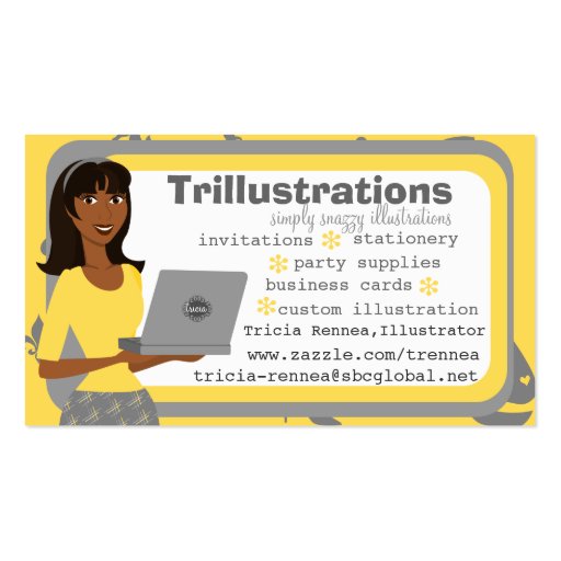 The Girl and her Laptop Business Card (front side)