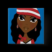 The Girl In The Hat Button buttons
